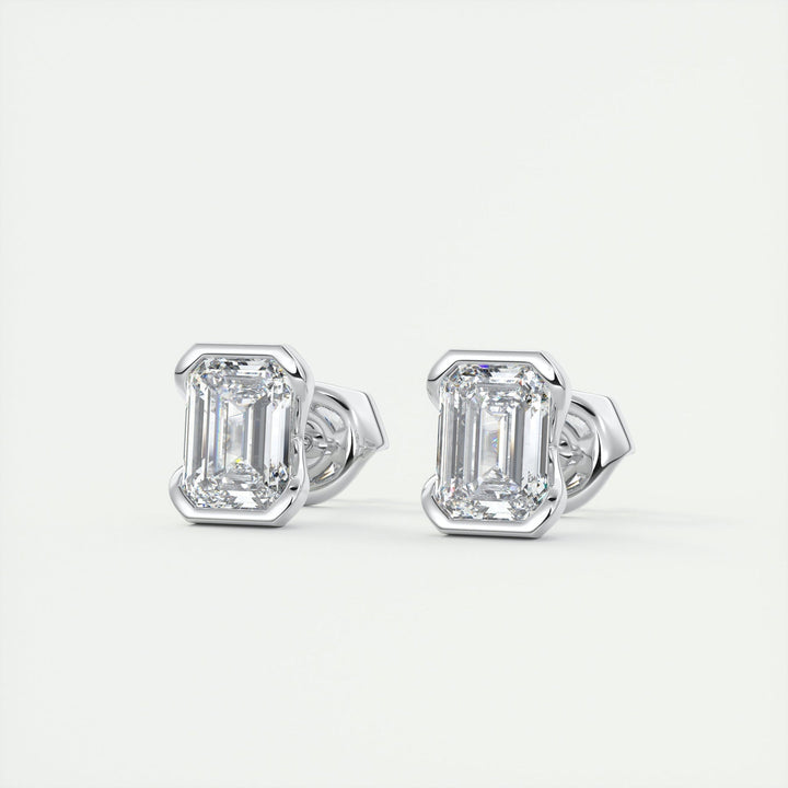 Moissanite 1.30 CT Emerald Diamond Stud Earring