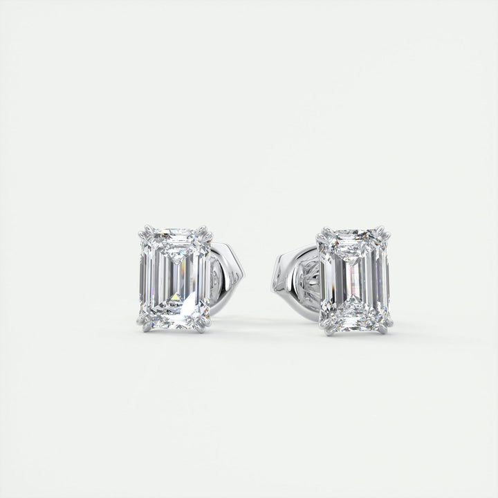 Moissanite 1.50 CT Emerald Diamond Stud Earring