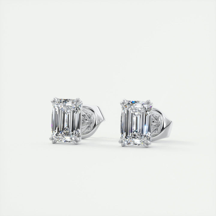 Moissanite 1.50 CT Emerald Diamond Stud Earring