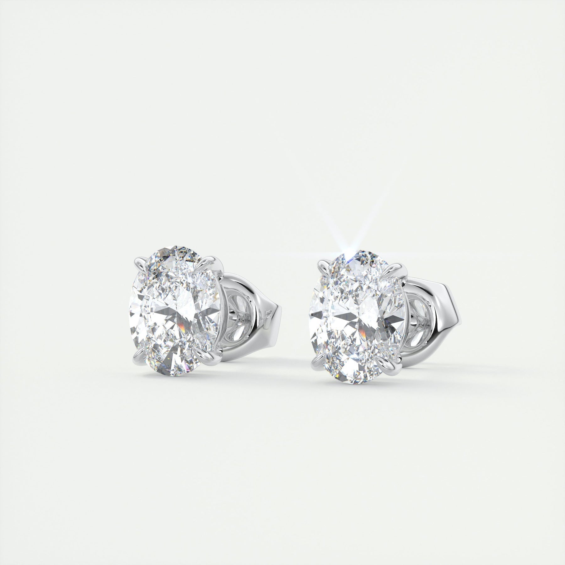 Moissanite 1.60 CT Oval Diamond Stud Earring