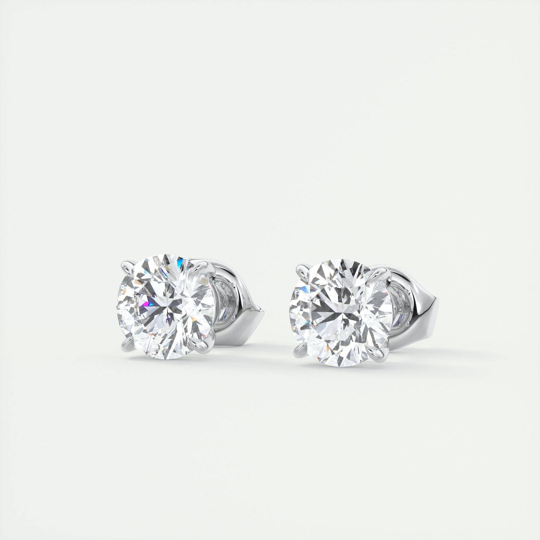 Moissanite 1.70 CT Round Diamond Stud Earring