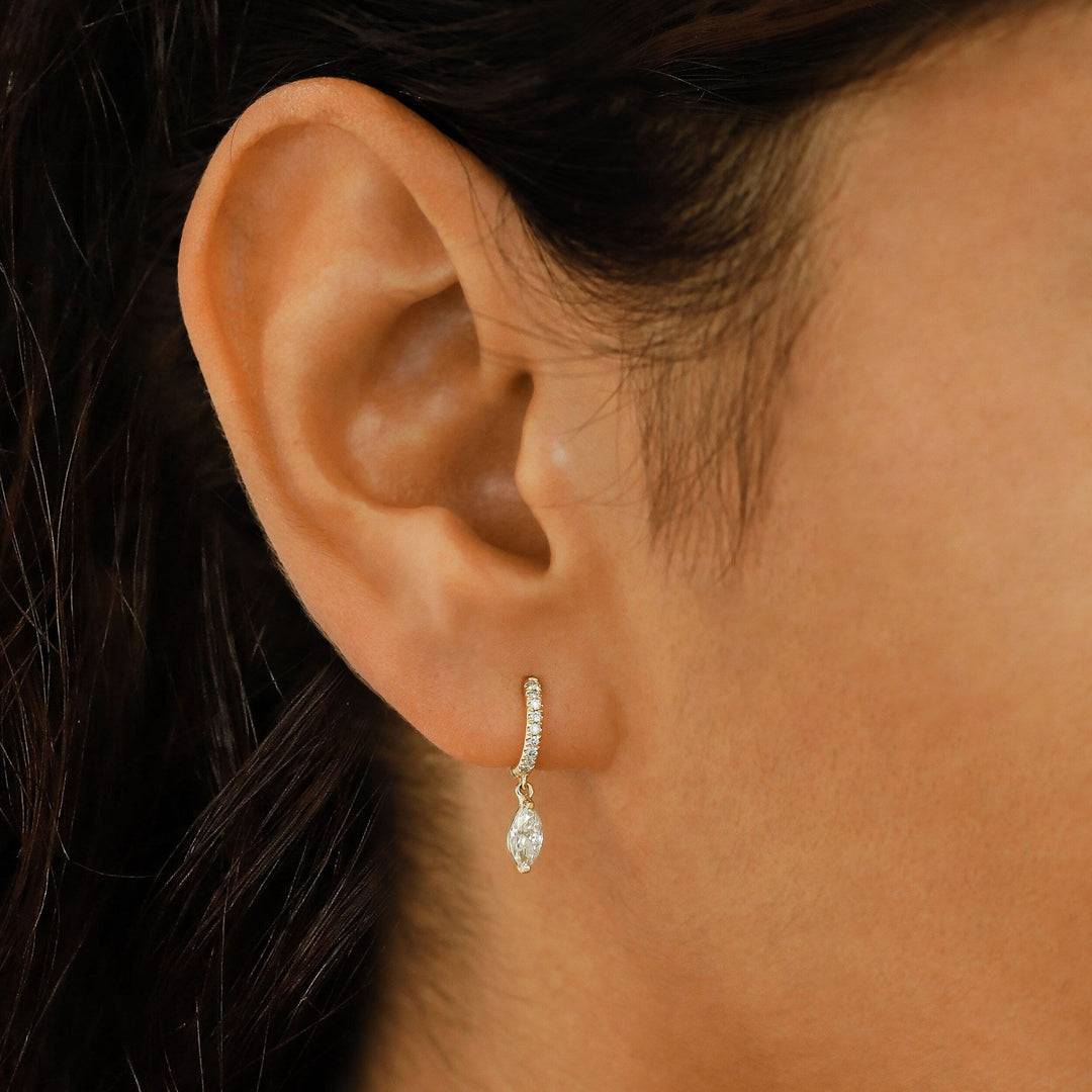 Moissanite 1.15 CT Round & Marquise  Diamond Fashion Earring