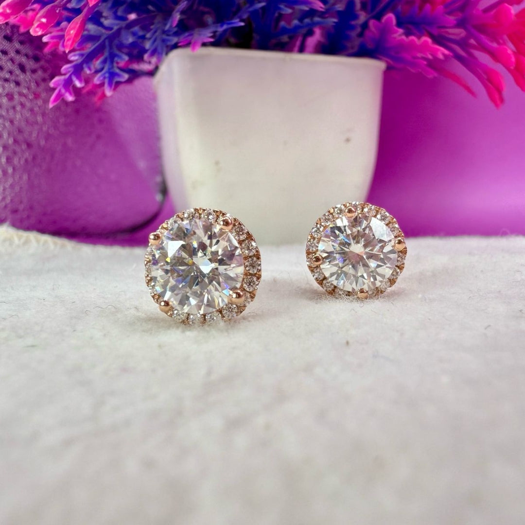 Enchanted Radiance 4.00 CT Moissanite Round Cut Shine Earrings