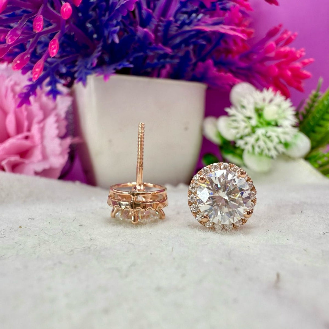 Enchanted Radiance 4.00 CT Moissanite Round Cut Shine Earrings