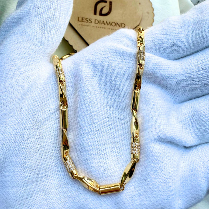 Geometric Chic Gold & Diamond Necklace For Men