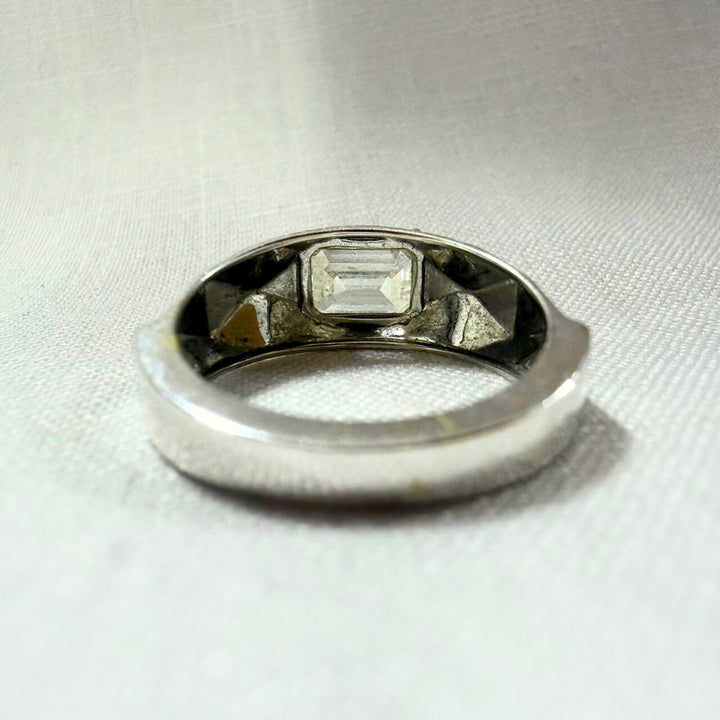 Contemporary Men’s Emerald Cut Diamond Band