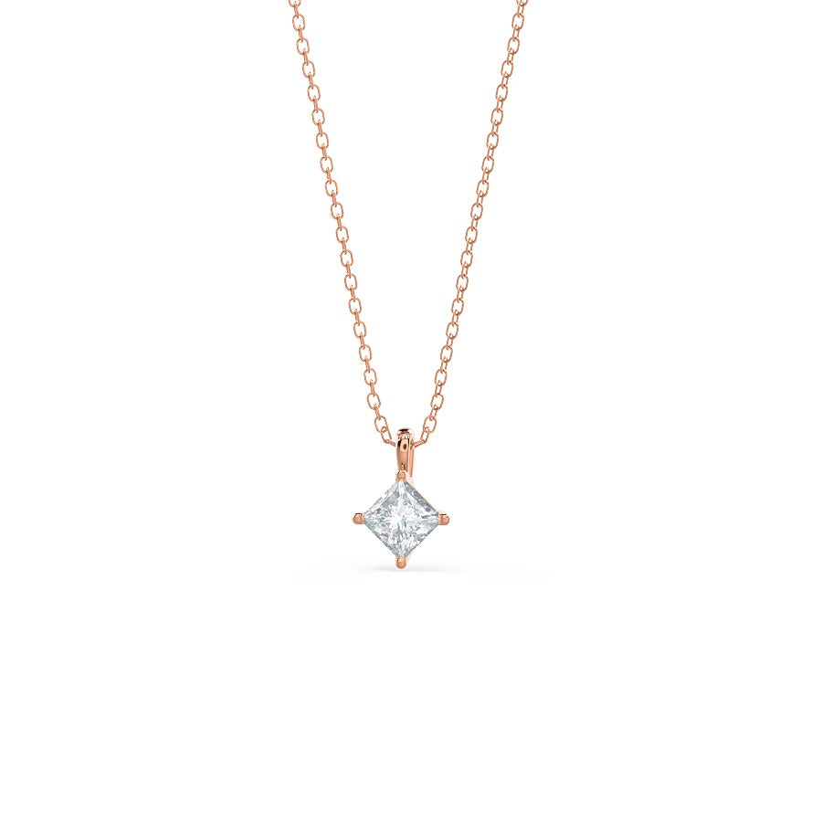 Moissanite 0.60 CT Princess Diamond Necklace