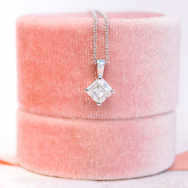 Moissanite 0.60 CT Princess Diamond Necklace