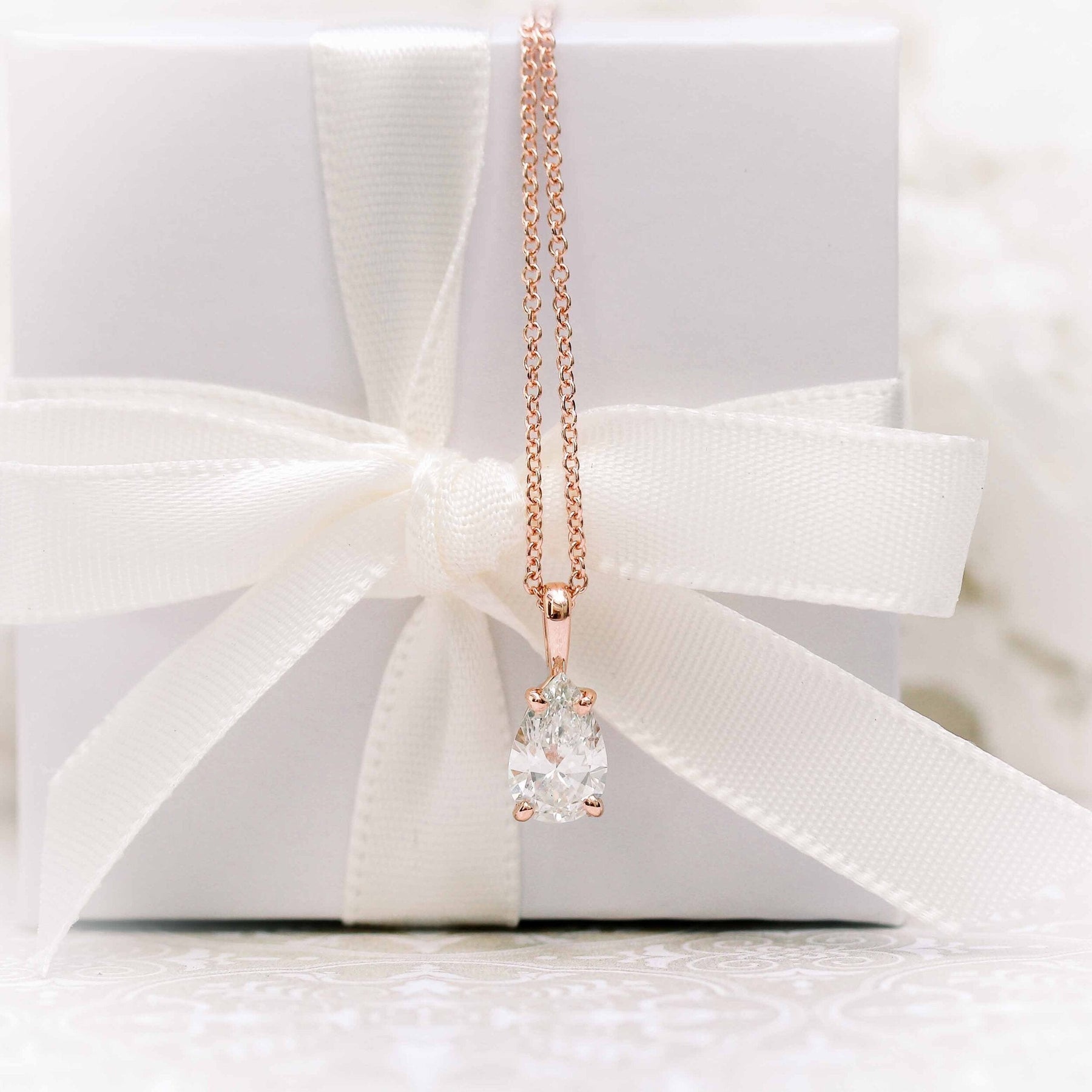 Moissanite 0.50 CT Pear Diamond Necklace