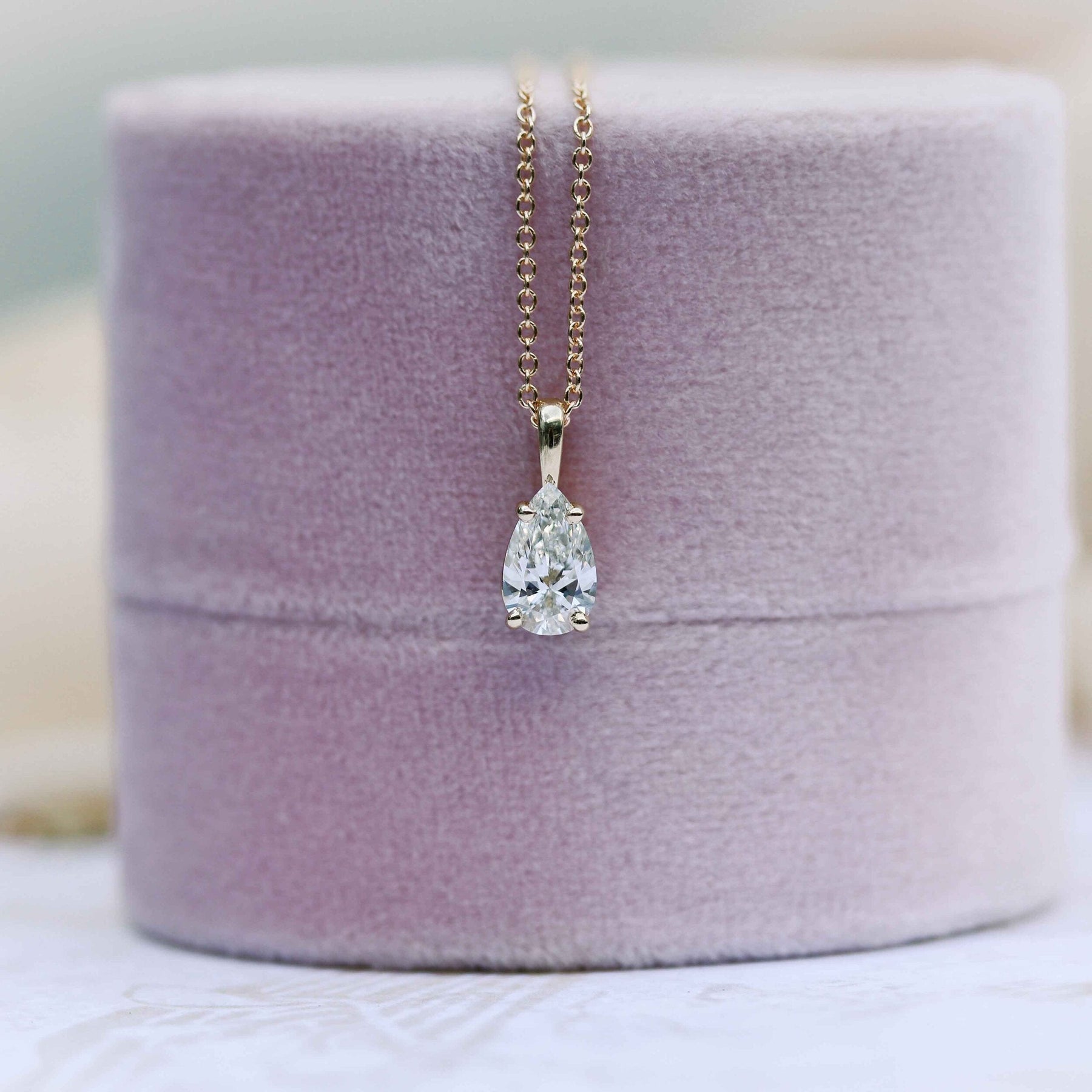 Moissanite 0.50 CT Pear Diamond Necklace