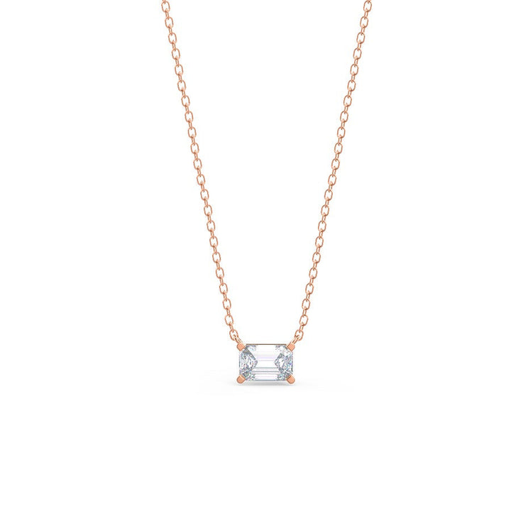 Moissanite 0.35 CT Emerald Diamond Necklace