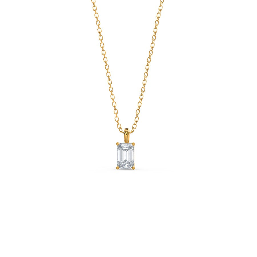 Moissanite 0.45 CT Emerald Diamond Necklace