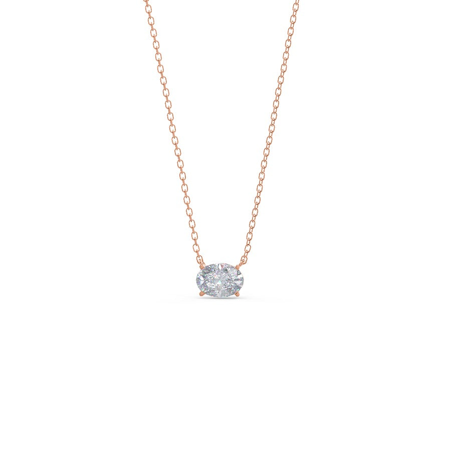 Moissanite 0.70 CT Oval Diamond Necklace