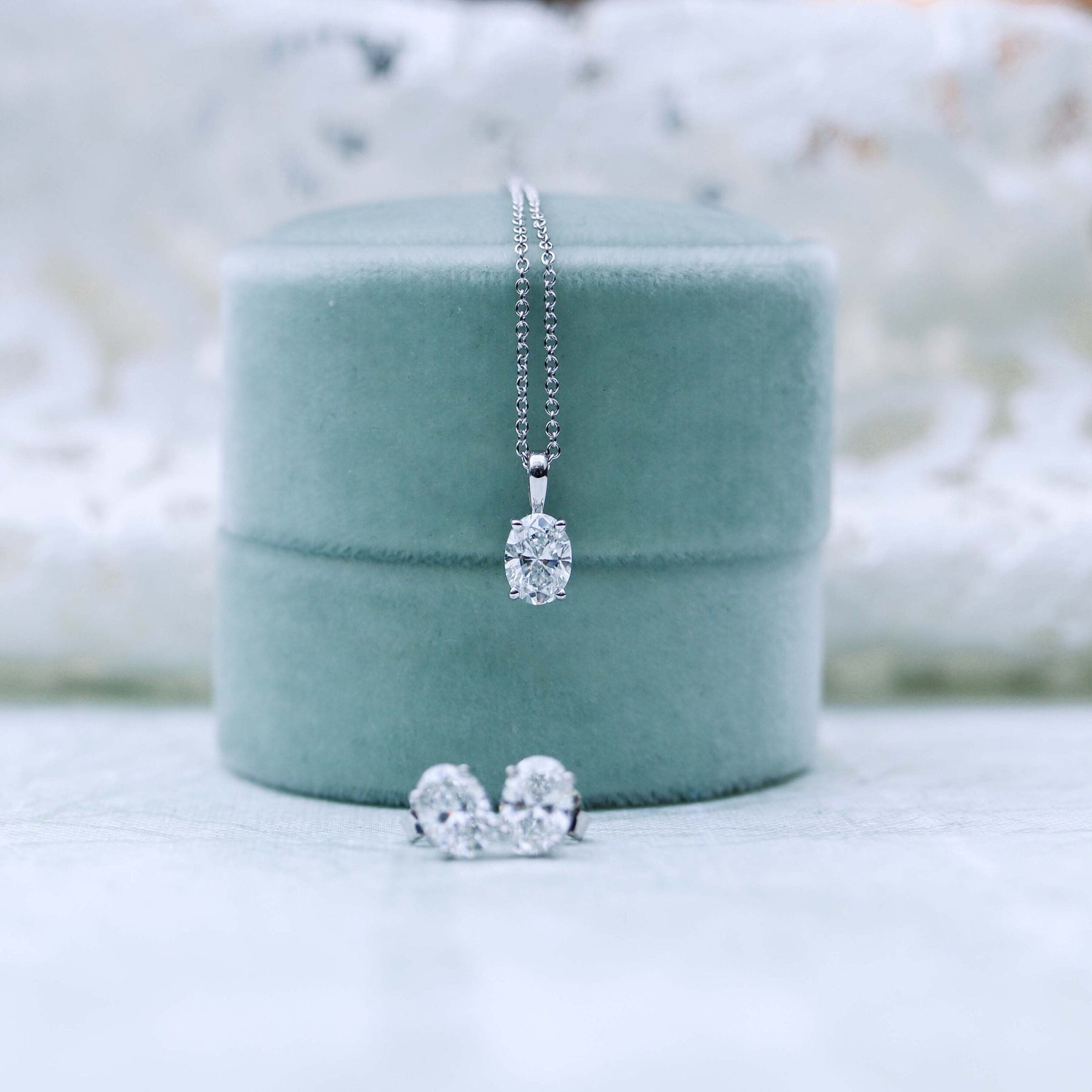 Less Diamond Moissanite 0.30 CT Oval Diamond Necklace – Less Diamond
