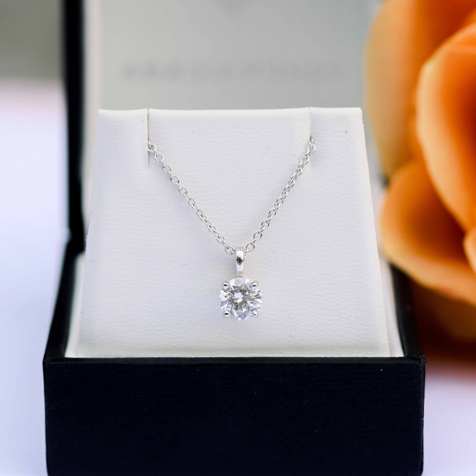 Moissanite 0.60 CT Round Diamond Necklace