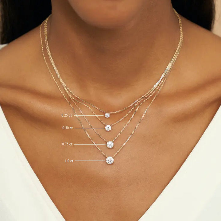 Moissanite 0.90 CT Round Diamond Necklace