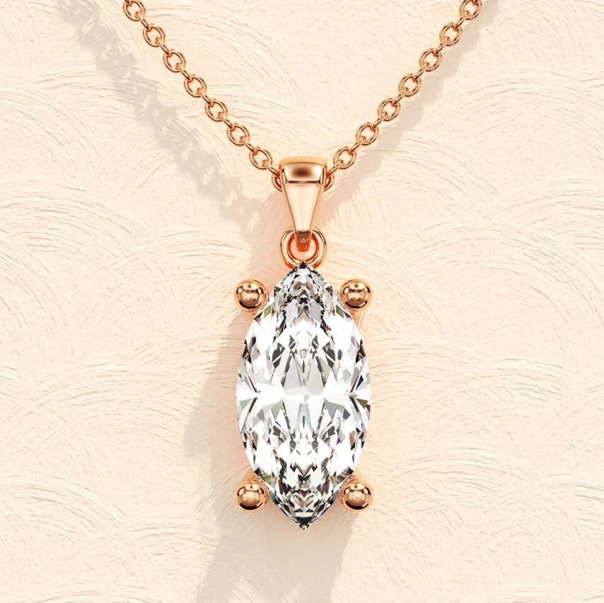 Moissanite 0.90 CT Marquise Diamond Necklace