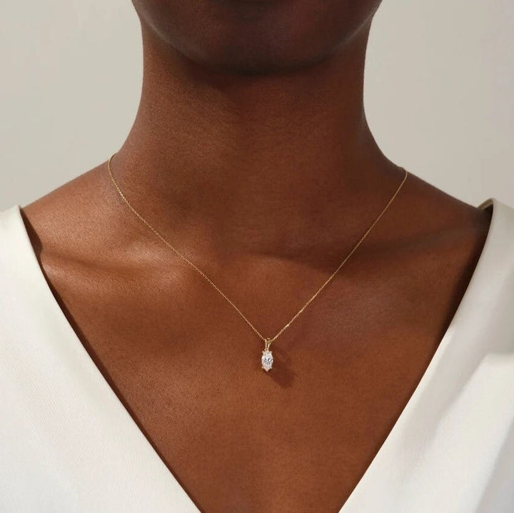 Moissanite 0.90 CT Marquise Diamond Necklace