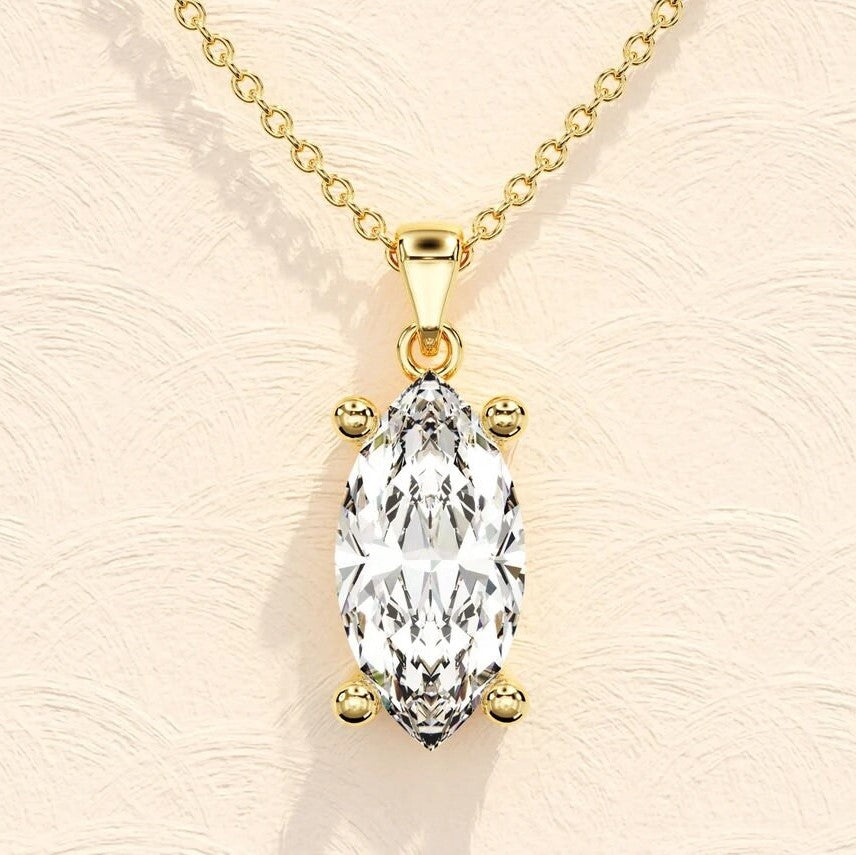 Moissanite 0.90 CT Marquise Diamond Necklace