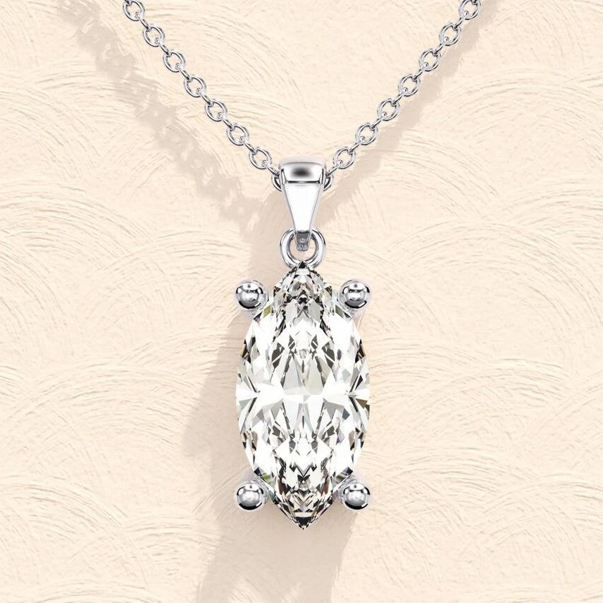 Moissanite 0.90 CT Marquise Diamond Necklace