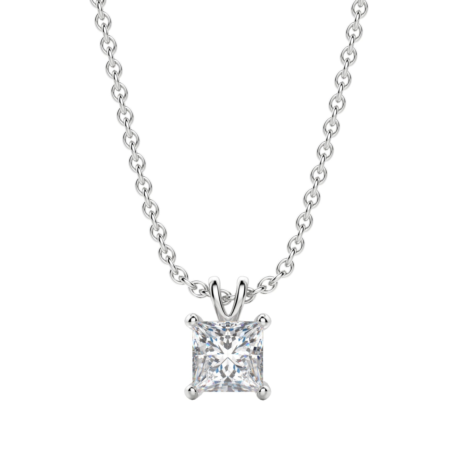 Moissanite 0.40 CT Princess Diamond Necklace