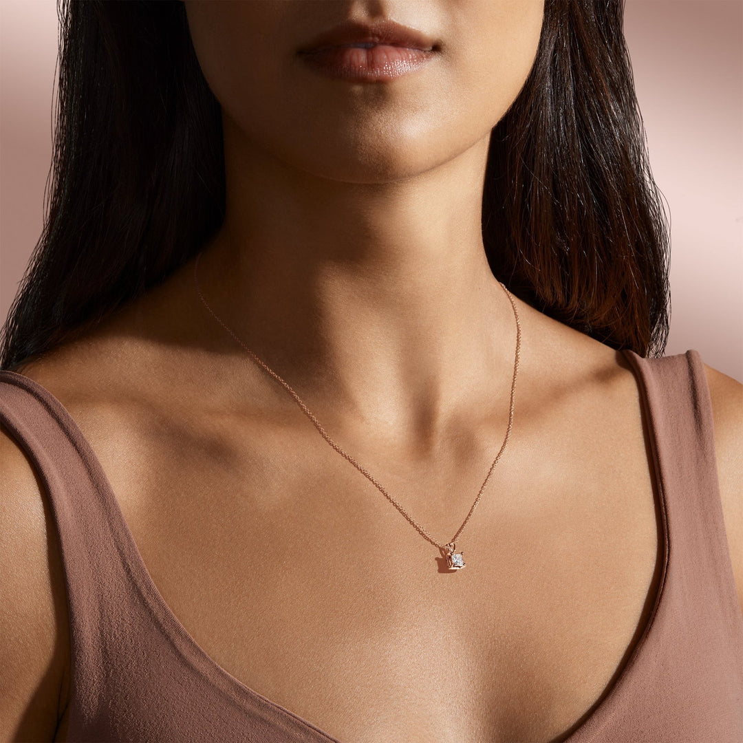 Moissanite 0.40 CT Princess Diamond Necklace
