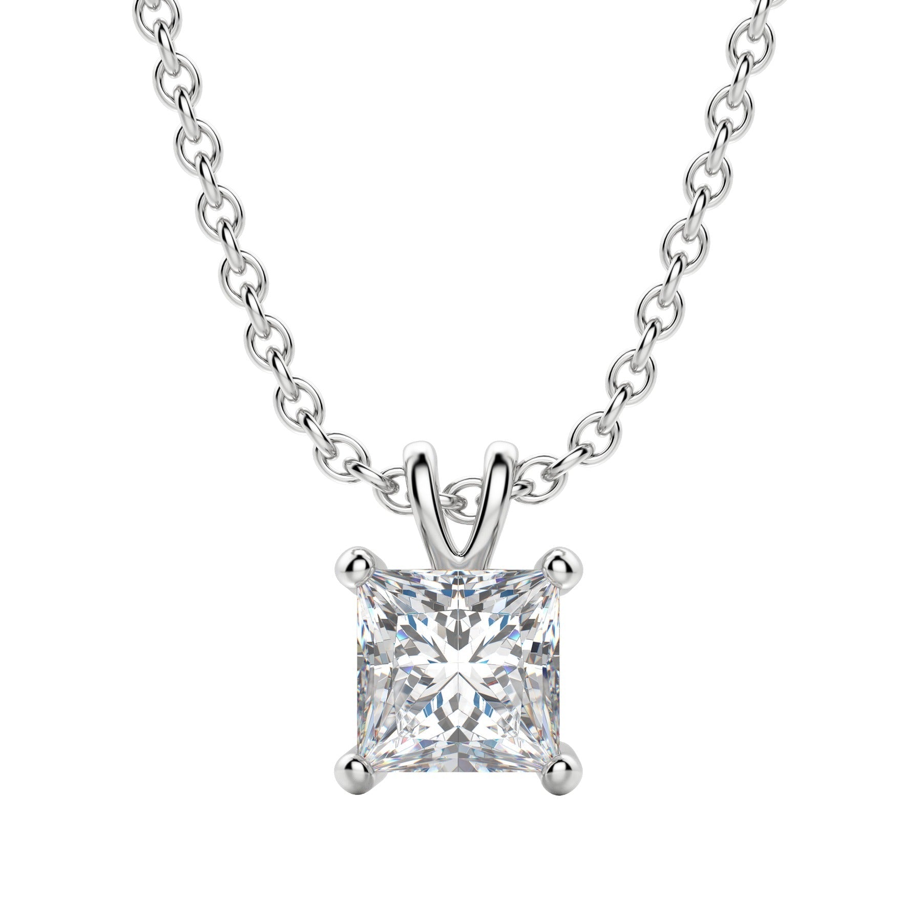 Moissanite 0.40 CT Princess Diamond Necklace