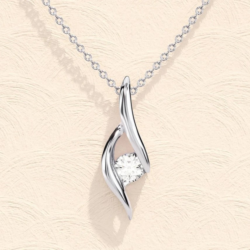 Moissanite 0.25 CT Round Diamond Necklace