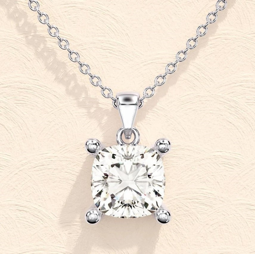 Moissanite 1.60 CT Cushion Diamond Necklace