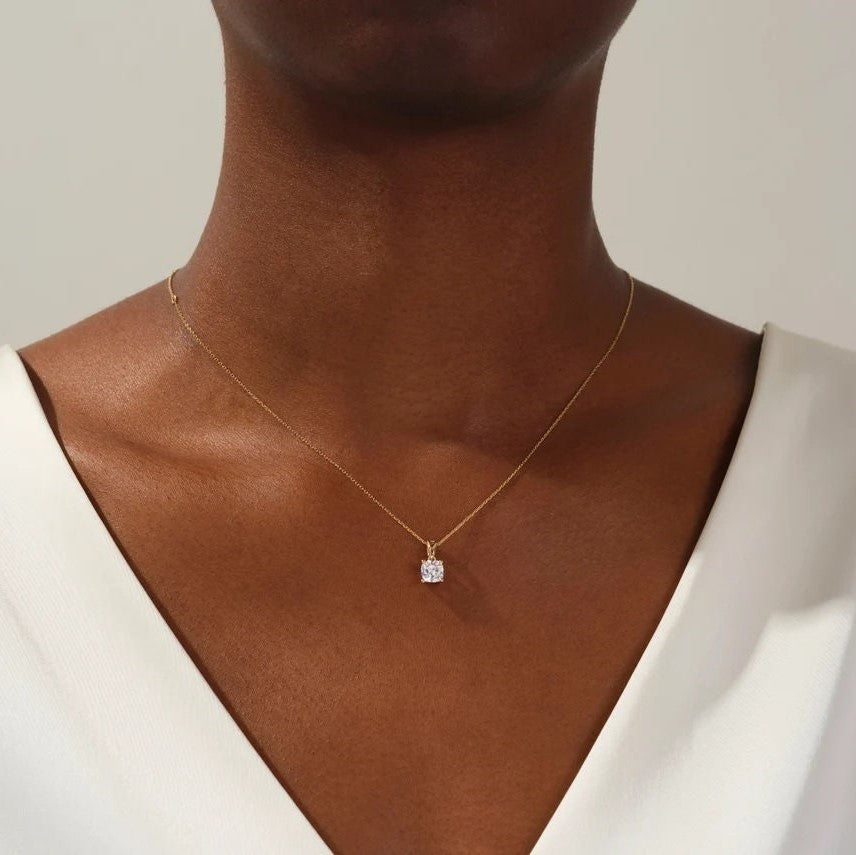 Moissanite 1.60 CT Cushion Diamond Necklace