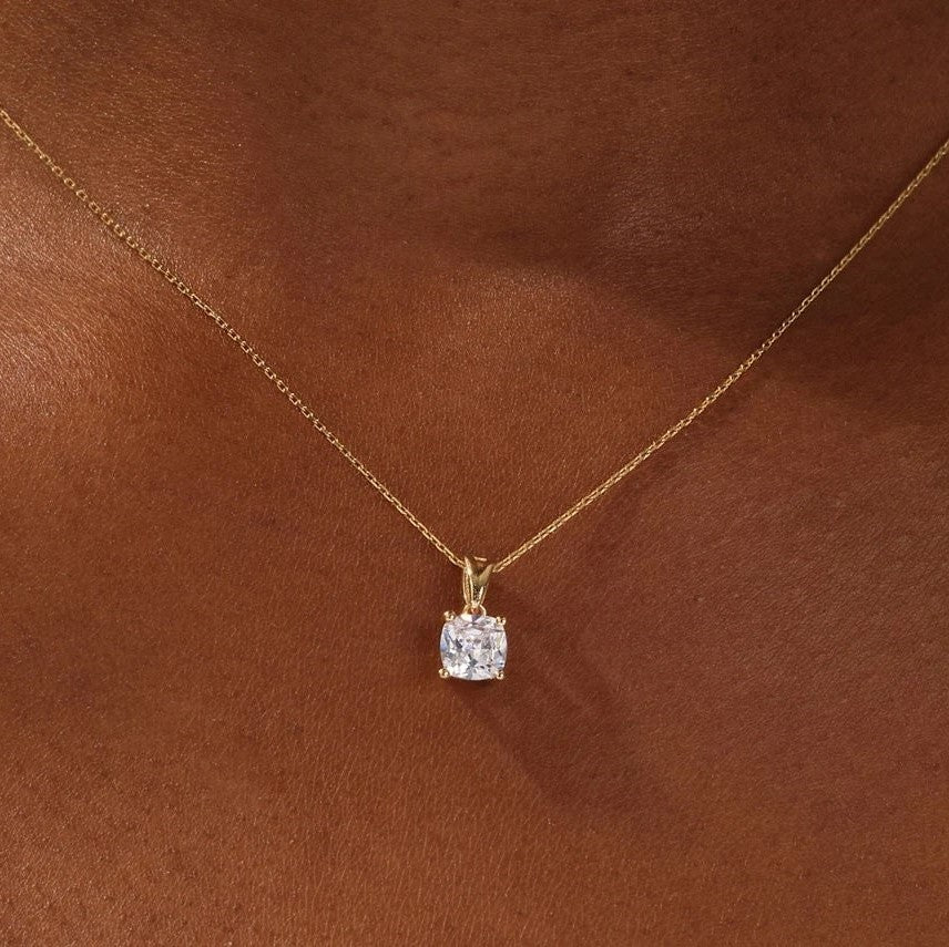 Moissanite 1.60 CT Cushion Diamond Necklace