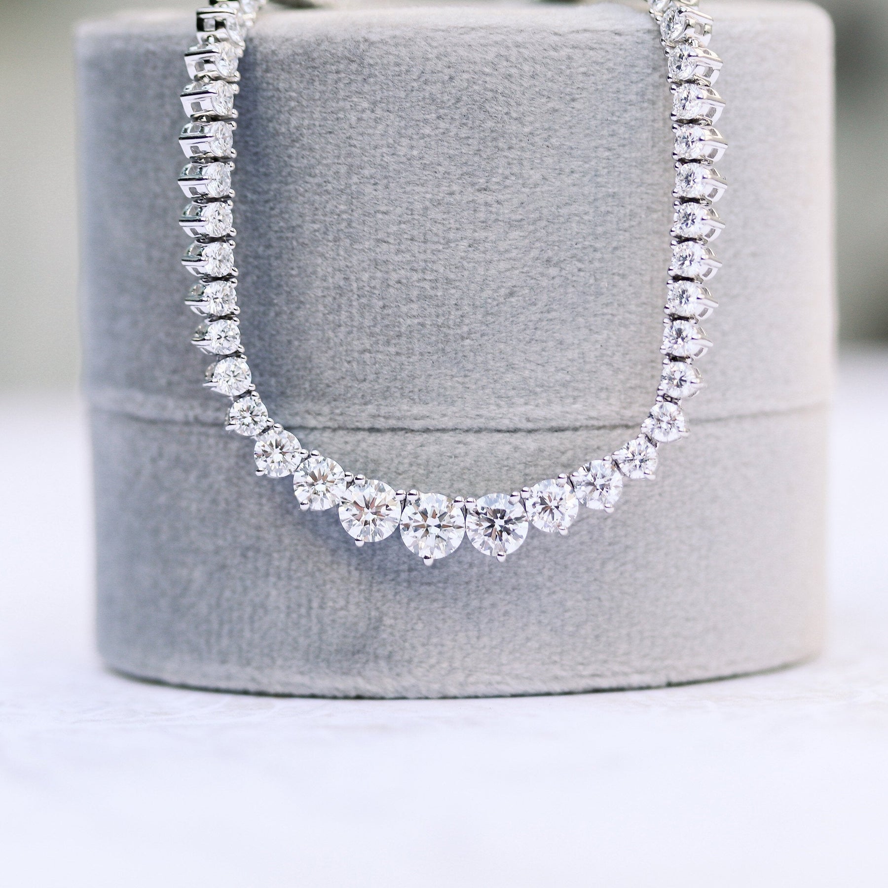 Moissanite 22.40 CT Round Diamond Necklace