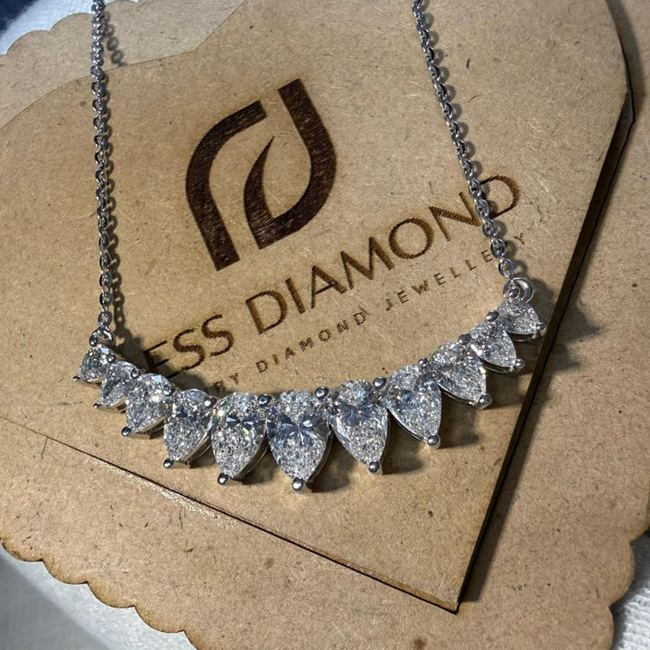 Pear Cut Moissanite Cluster Necklace