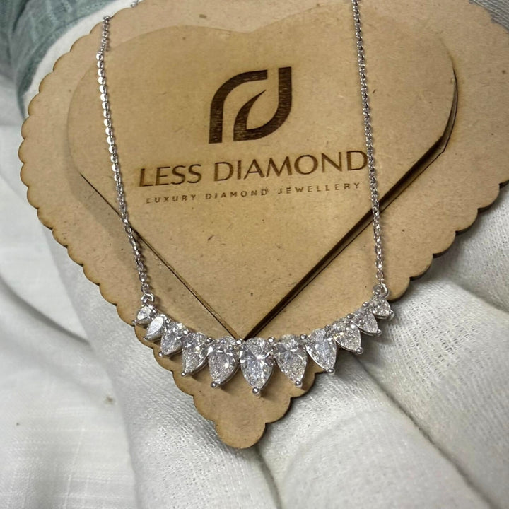 Pear Cut Moissanite Cluster Necklace