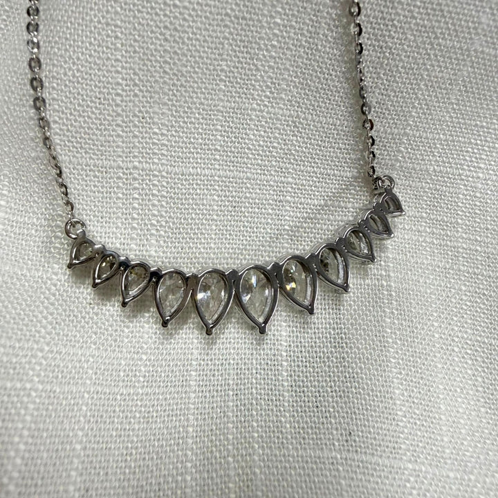 Pear Cut Moissanite Cluster Necklace