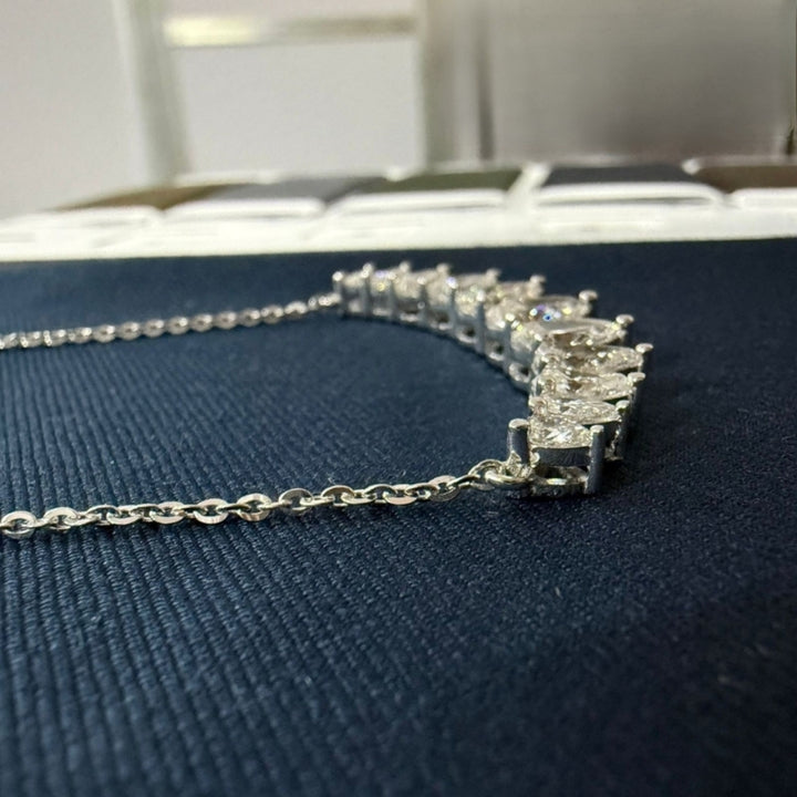 Pear Cut Moissanite Cluster Necklace