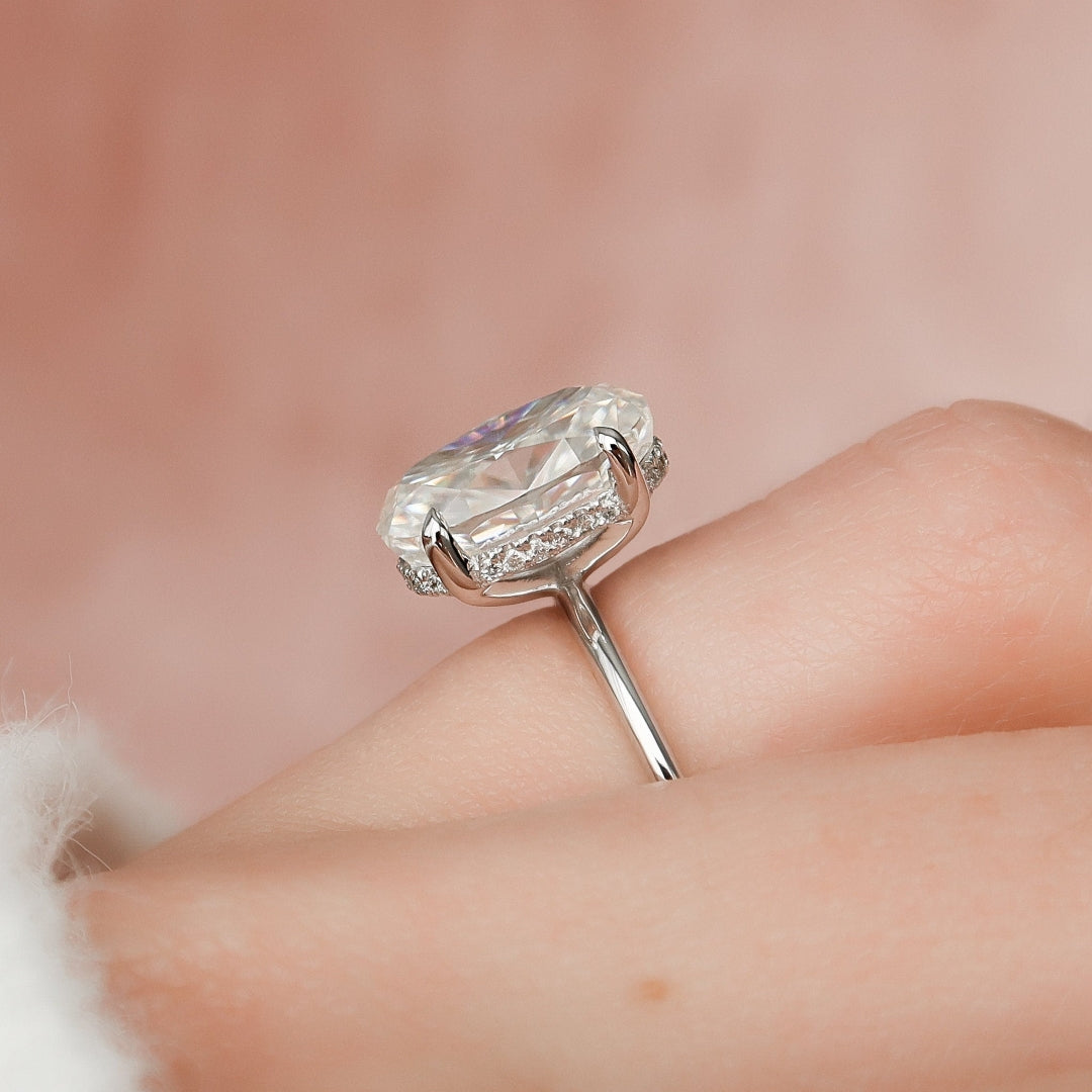 Moissanite 3.50 CT Oval Cut Diamond Art Deco Engagement Ring