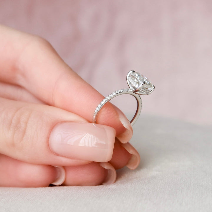 Moissanite 2.00 CT Cushion Diamond Art Nouveau Wedding Ring