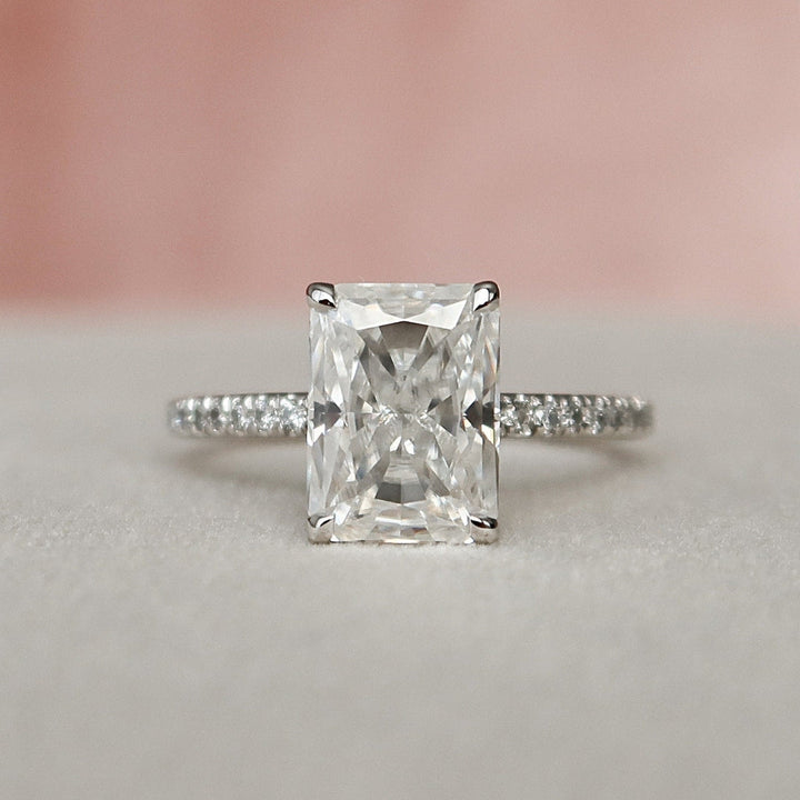 Moissanite 2.65 CT Radiant Cut Diamond Avant Garde Wedding Ring