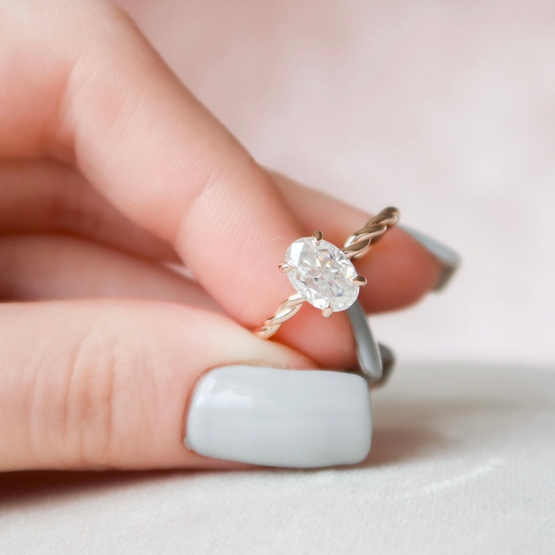 Moissanite 1.75 CT Oval Cut Diamond Edwardian Engagement Ring