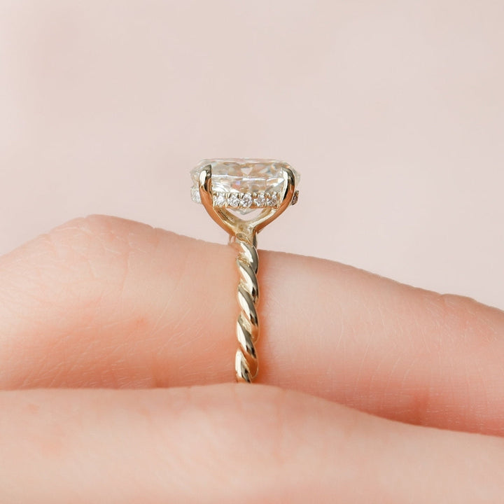 Moissanite 1.75 CT Oval Cut Diamond Edwardian Engagement Ring