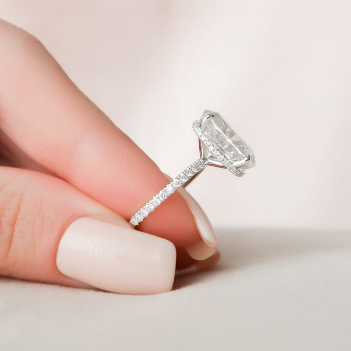 Moissanite 2.90 CT Oval Cut Diamond Art Deco Anniversary Ring