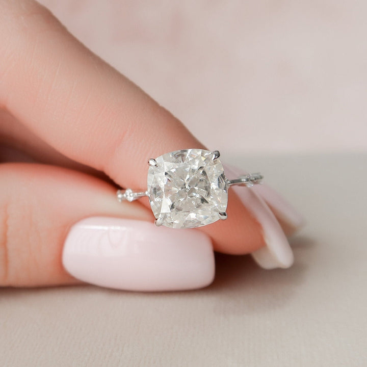 Moissanite 4.85 CT Cushion Cut Diamond Art Deco Wedding Ring