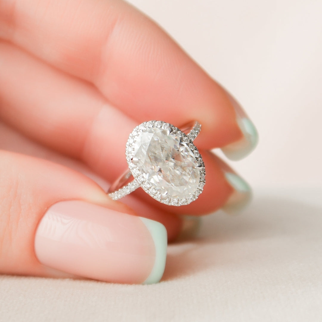 Moissanite 3.33 CT Oval Cut Diamond Art Nouveau Wedding Ring