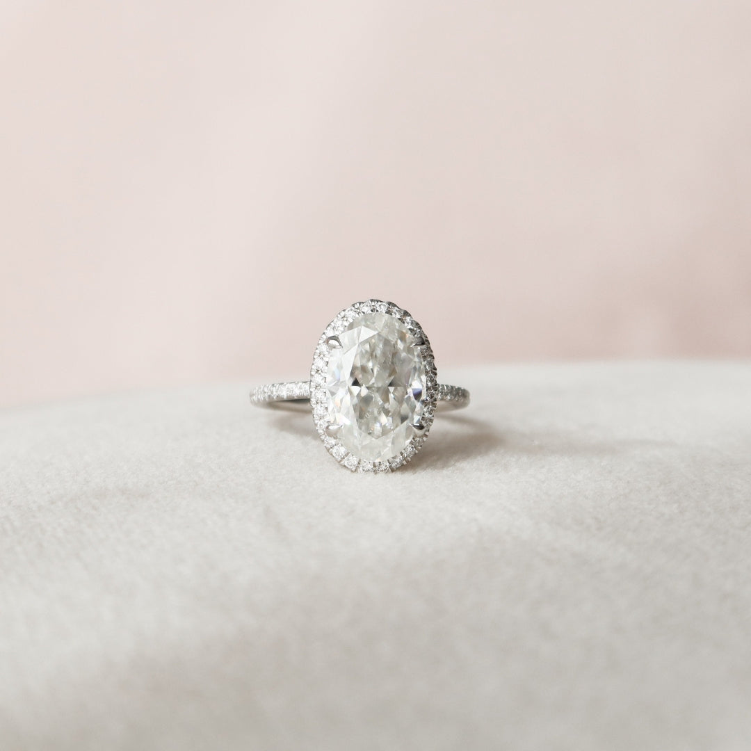 Moissanite 3.33 CT Oval Cut Diamond Art Nouveau Wedding Ring