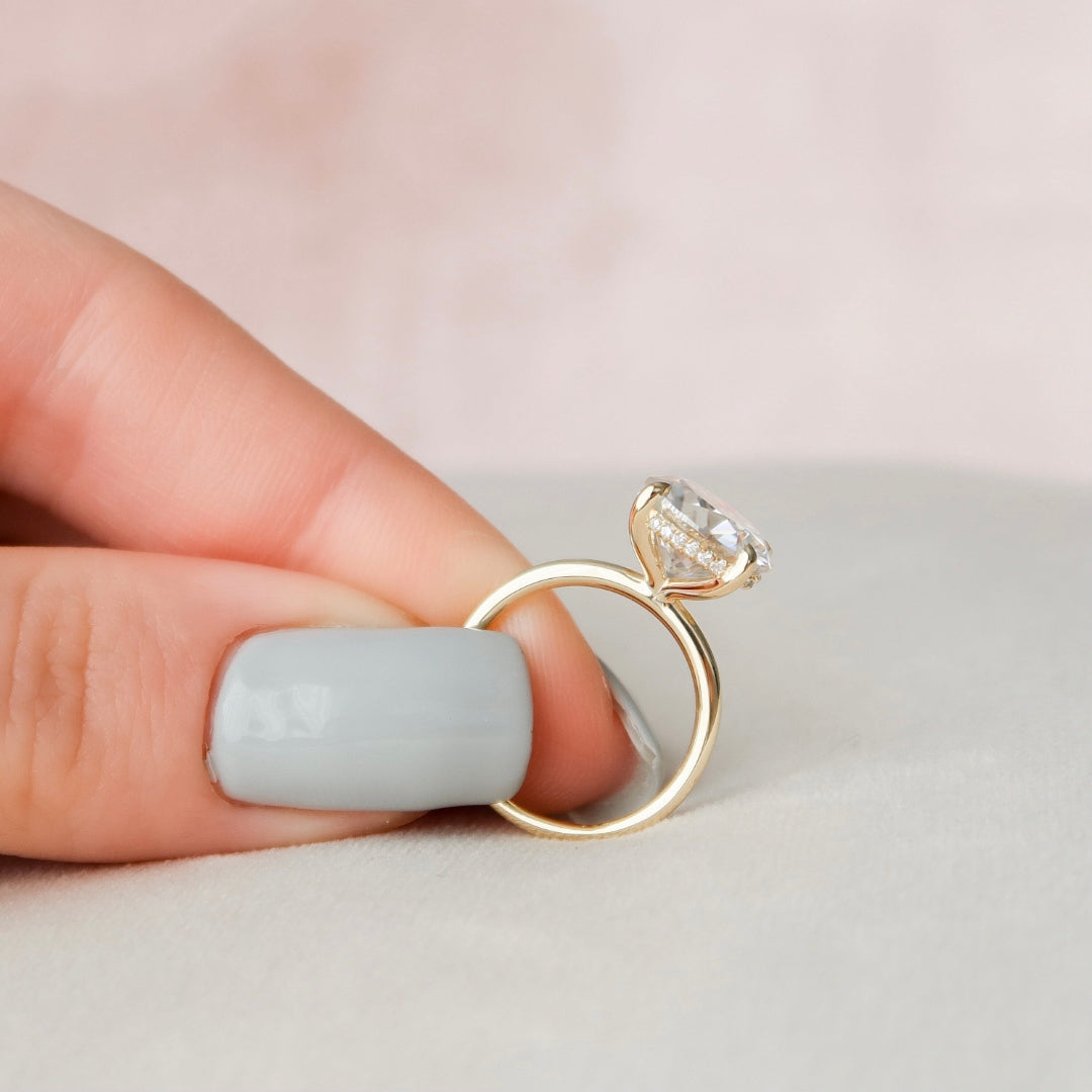 Moissanite 5.00 CT Round Diamond Minimalist Handmade Ring