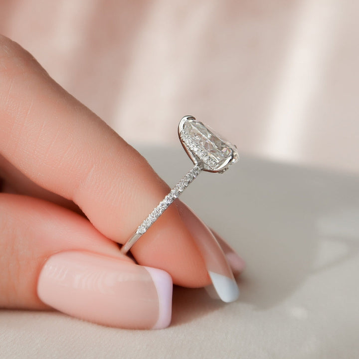 Moissanite 2.45 CT Pear Cut Diamond Minimalist Handmade Ring