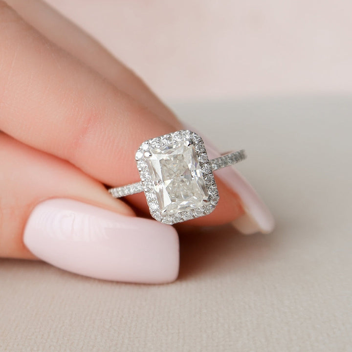 Moissanite 4.98 CT Radiant Cut Diamond Victorian Engagement Ring