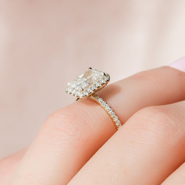 Moissanite 4.98 CT Radiant Cut Diamond Victorian Engagement Ring
