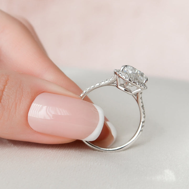 Moissanite 3.30 CT Pear Cut Diamond Edwardian Engagement Ring